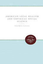 Cover of 'American Legal Realism and Empirical Social Science' by John Henry Schlegel 