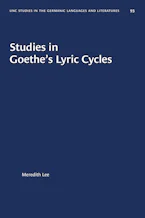 Cover of 'Studies in Goethes Lyric Cycles' by Meredith Lee 